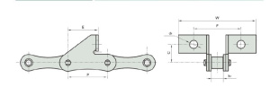S52LV/SD/J4A Łańcuch podajnika rozst. otw. 55mm ROLLON-SOLID