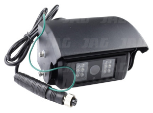 JAG97-0017 Kamera do monitoringu przewodowa, 600TVL, 12 Diod IR, IP69K, na przód, Grzałka