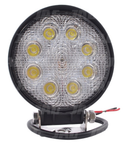 JAG96-0031 Lampa robocza LED, 24W, 10-30V, 8 EPISTAR LEDx3W, FLOOD, Okrągła JAG