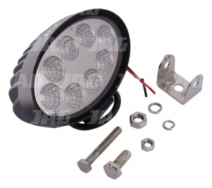 JAG96-0035 Lampa robocza LED, 24W, 10-30V, 8 EPISTAR LEDx3W, FLOOD, Owalna JAG