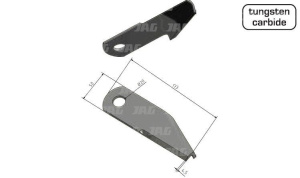 JAG41-0178 Ostrze rozdrabniacza, lewe MWS Germany, CNH 87384920