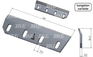 30-0310-45-01-2 Nóż sieczkarni do trawy, prawy MWS Germany