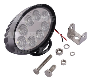 JAG96-0035 Lampa robocza LED, 24W, 10-30V, 8 EPISTAR LEDx3W, FLOOD, Owalna JAG