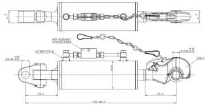 JAG98-1624 Łącznik górny hydrauliczny kat.3-3, 640-831mm