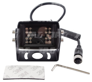 JAG97-0007 Kamera do monitoringu przewodowa, 600TVL, 18 Diod IR, IP69K, na tył, Grzałka