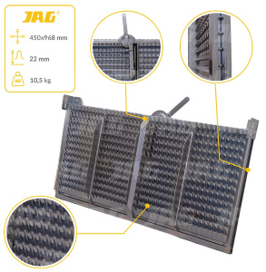 JAG25-0013 Sito żaluzjowe ocynkowane końcowe, lamela-22mm JAG PREMIUM, JOHN DEERE AZ23217 AZ46422