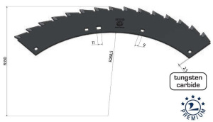 30-0540-73-01-2-g Piła sieczkarni lewa PREMIUM MWS Germany-zielona