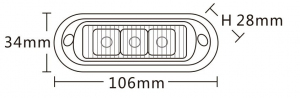JAG96-0050 Lampa Błyskowa (Stroboskop) LED, 9W, 9-30V, 3LEDx3w