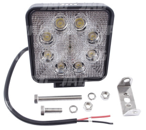 JAG96-0030 Lampa robocza LED, 24W, 10-30V, 8 EPISTAR LEDx3W, FLOOD, Kwadratowa JAG