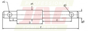 JAG98-0154 Sworzeń łącznika górnego, kat.1-2, DŁ. 170mm