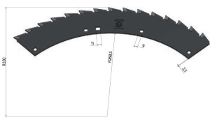 30-0540-73-01-2-y Piła sieczkarni lewa PREMIUM MWS Germany-żółta