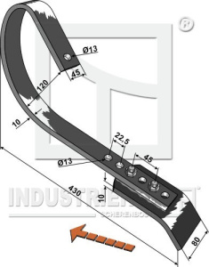 10.1060 Ząb sprężysty - komplet, INDUSTRIEHOF 10.1060 KVERNELAND RF2340986