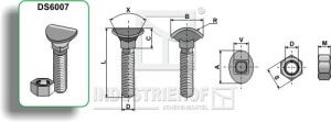 30.001-8 Śruba kultywatora - M10x40 - 8.8 INDUSTRIEHOF, INDUSTRIEHOF 30.001-8 RABE 8007.18.04